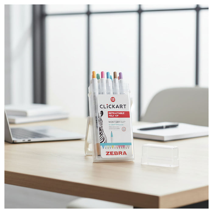 ZEBRA Clickart Water-Based Pen Bright Light 12 Colors Set