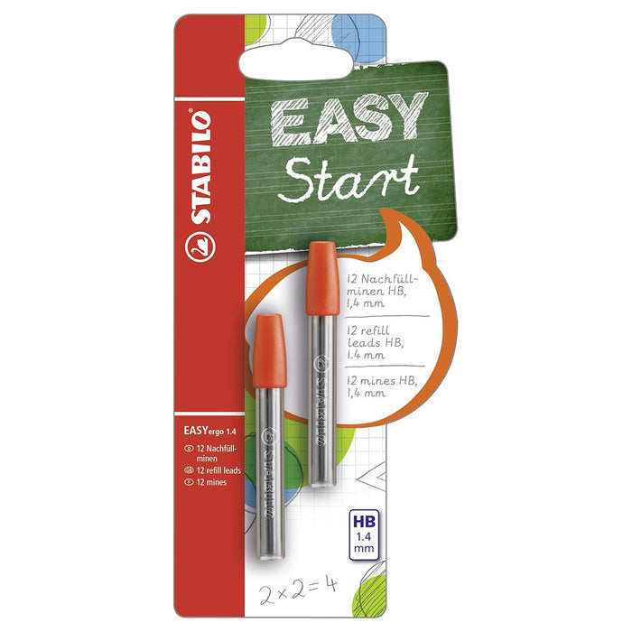 STABILO EASYergo 1.4mm Mechanical Pencil Refill Leads HB (2 Pack)
