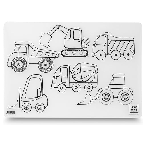 Funny Mat Construction Trucks Colouring Protection Mat