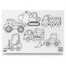 Funny Mat Construction Trucks Colouring Protection Mat