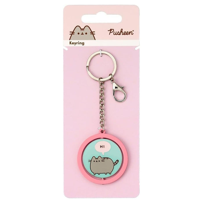 Pusheen 'Hi, Bye' Spinning Keyring