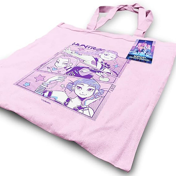 Huntrix Trio K-POP Demon Hunters Light Pink Tote Bag