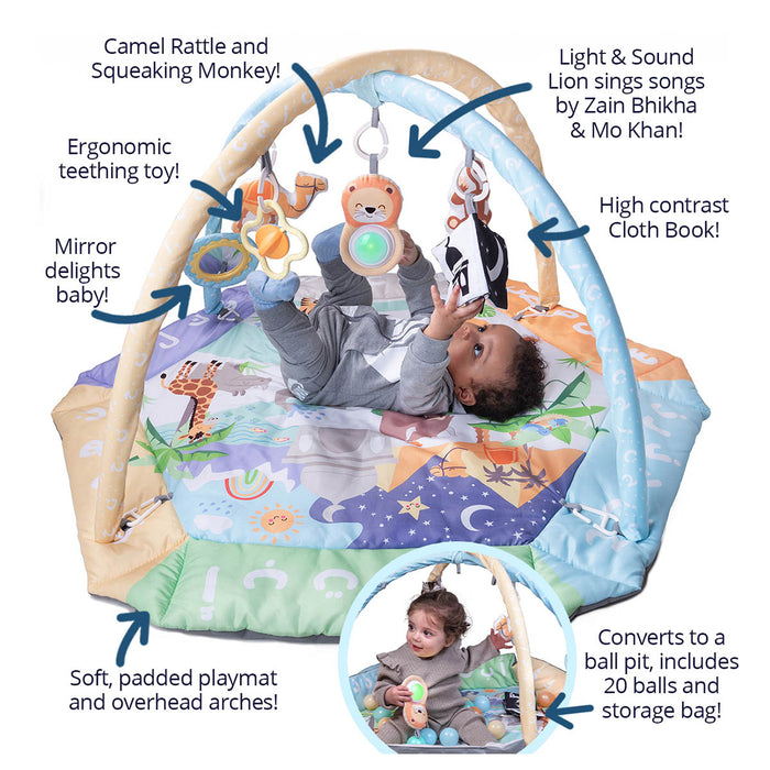 Desi Doll Arabic Alphabet 5-in-1 Activity Gym & Playmat