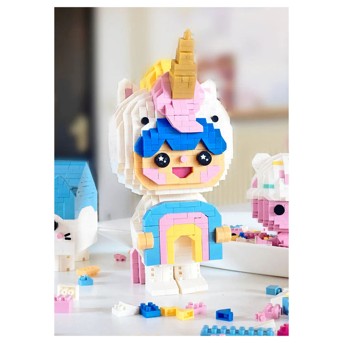 Momiji Mini Bricks Rainbow Unicorn Building Set