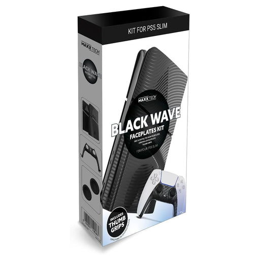 Maxx Tech Black Wave Faceplates Kit for PS5 Slim 