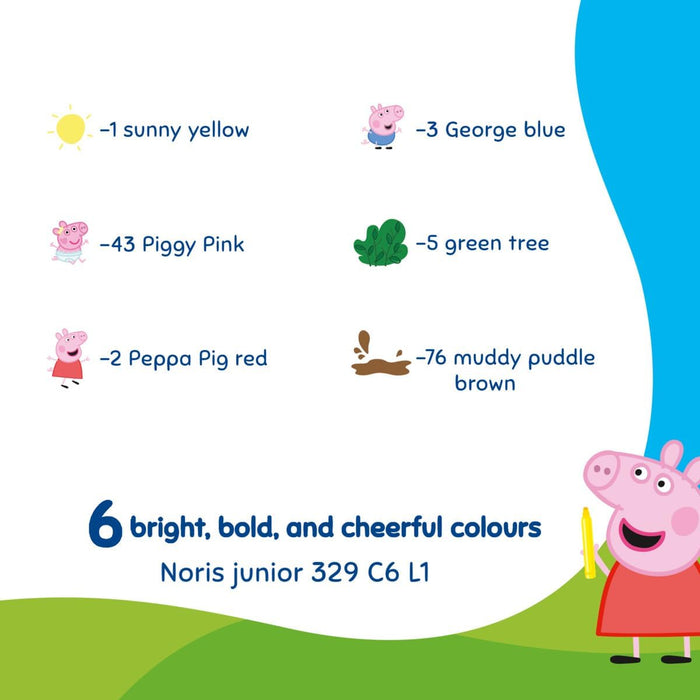 Staedtler Peppa Pig Noris Junior Fibre-Tip Pens (6 Pack)