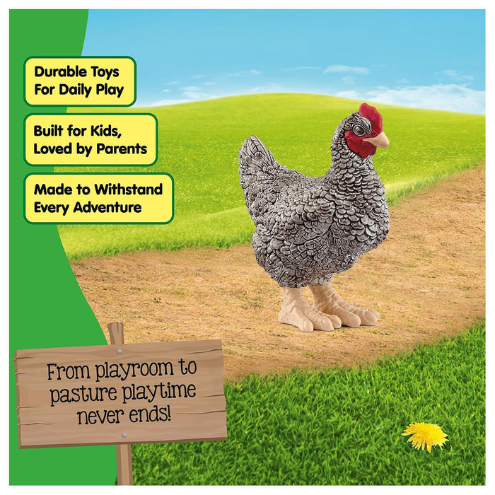Schleich Farm World Plymouth Rock Chicken Figure