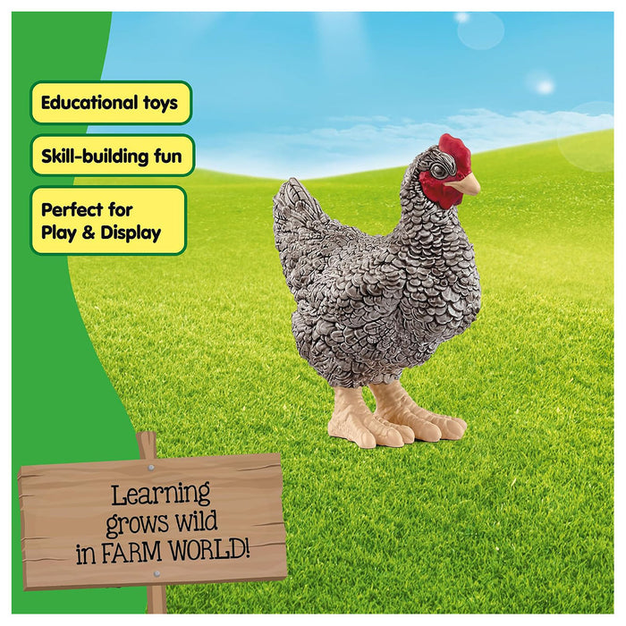 Schleich Farm World Plymouth Rock Chicken Figure