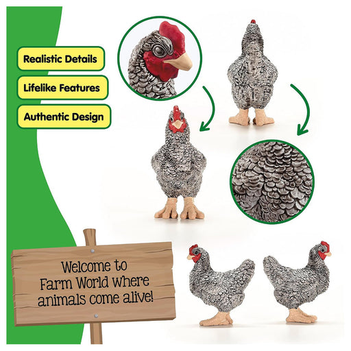 Schleich Farm World Plymouth Rock Chicken Figure