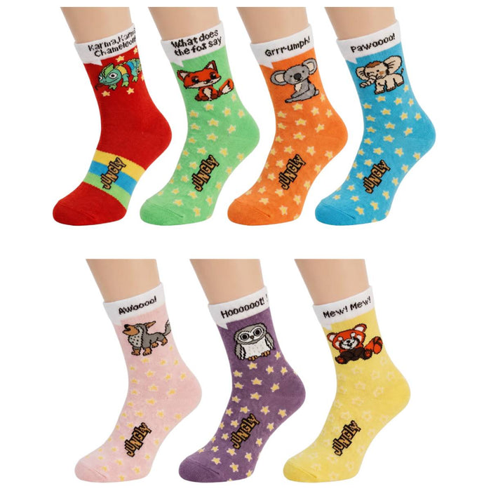 Jungly Kids Colourful Socks 7 Pairs Size UK 12.5-3.5 