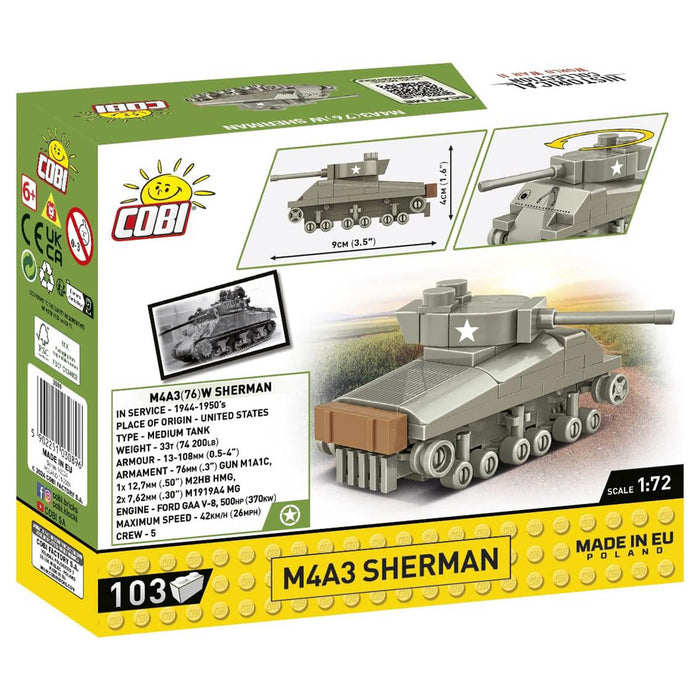 COBI Historical Collection WW2 M4A3 Sherman Tank Building Set