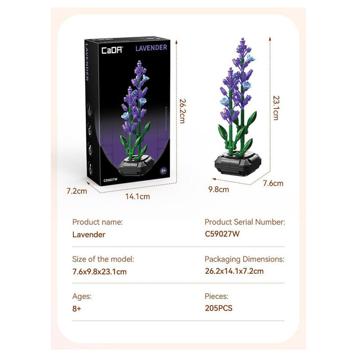 CaDA Lavender Flower Building Set