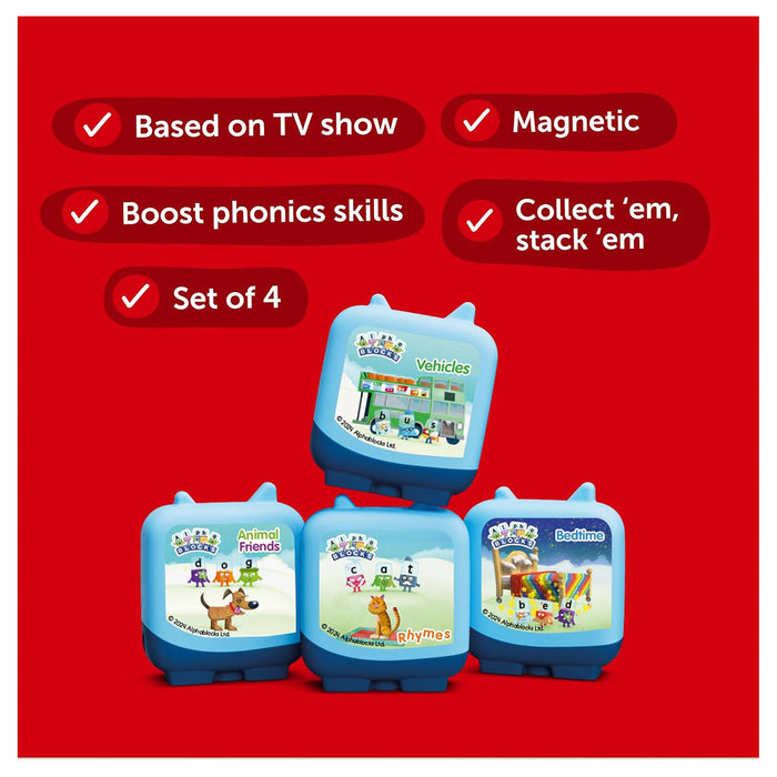 Tonies Toniebox Blue Zoo Alphablocks Audio Cube (4 Pack)