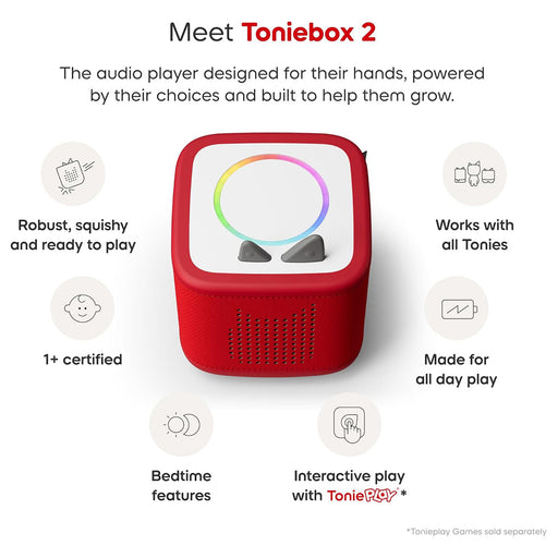 Tonies Toniebox 2 Sunset Red Starter Set with Creative Tonie Rubie Audio Figure