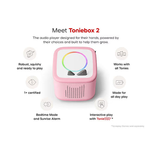 Tonies Toniebox 2 Cloud Pink Starter Set with Creative Tonie Rubie Audio Figure