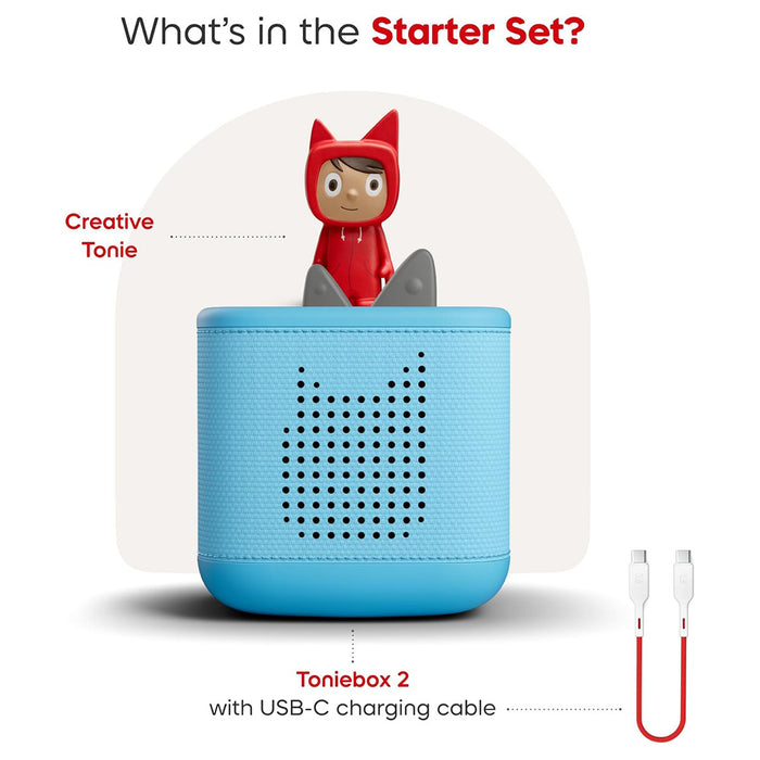 Tonies Toniebox 2 Blue Starter Set with Creative Tonie Rubie Audio Figure