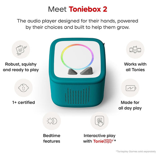 Tonies Toniebox 2 Tropical Teal Starter Set with Creative Tonie Rubie Audio Figure
