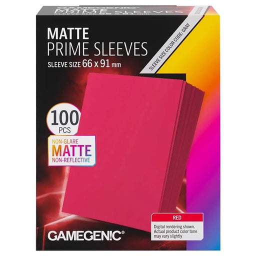 Gamegenic Matte Prime Sleeves Red 66 x 91mm (100 Pack)