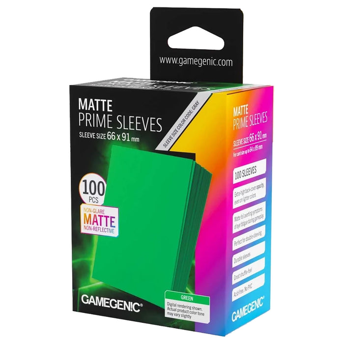 Gamegenic Matte Prime Sleeves Green 66 x 91mm (100 Pack)