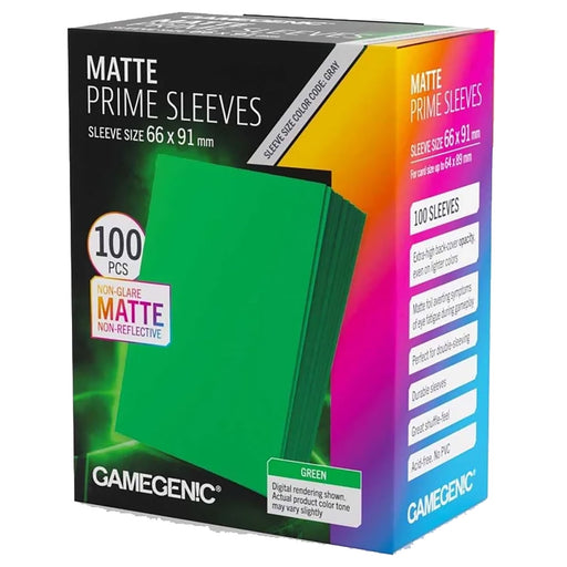 Gamegenic Matte Prime Sleeves Green 66 x 91mm (100 Pack)