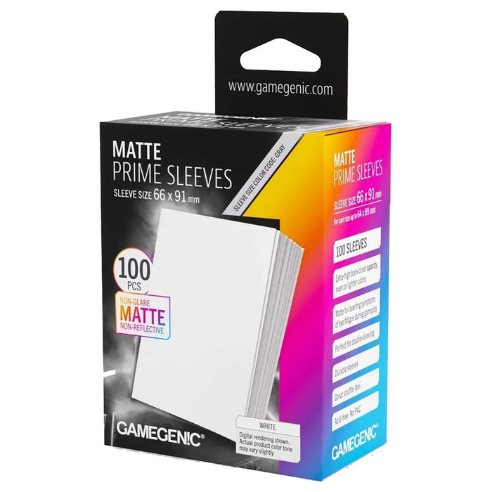 Gamegenic Matte Prime Sleeves White 66 x 91mm (100 Pack)