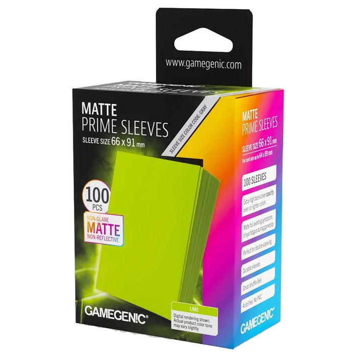 Gamegenic Matte Prime Sleeves Lime 66 x 91mm (100 Pack)