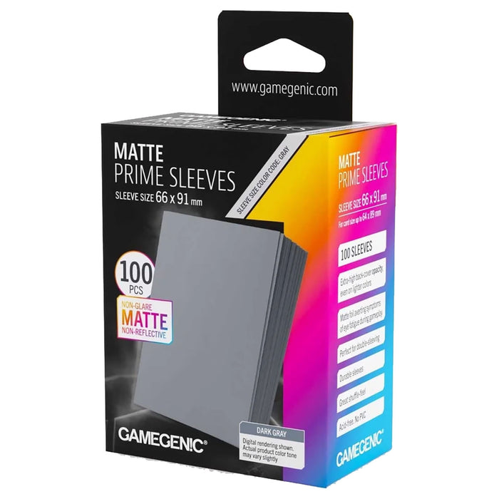 Gamegenic Matte Prime Sleeves Dark Grey 66 x 91mm (100 Pack)
