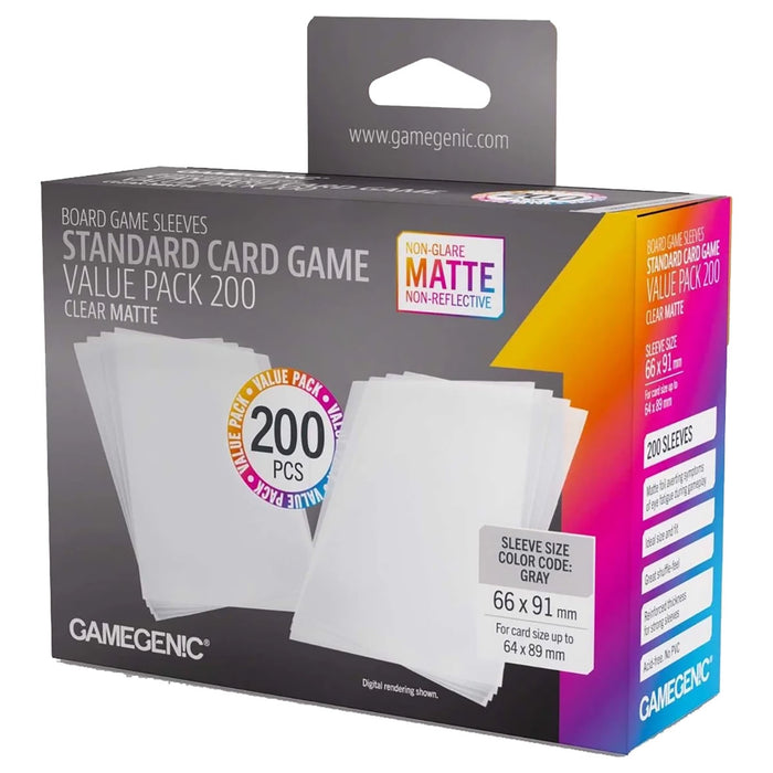 Gamegenic Clear Matte Standard Card Game Sleeves (200 Pack)