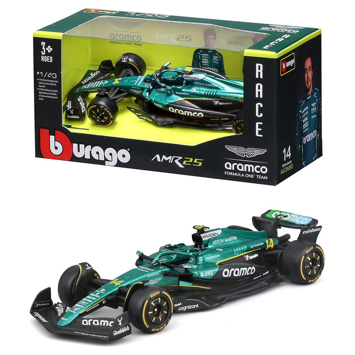 Bburago Aston Martin AMR 25 2025 Alonso 1:43 F1 Race Car
