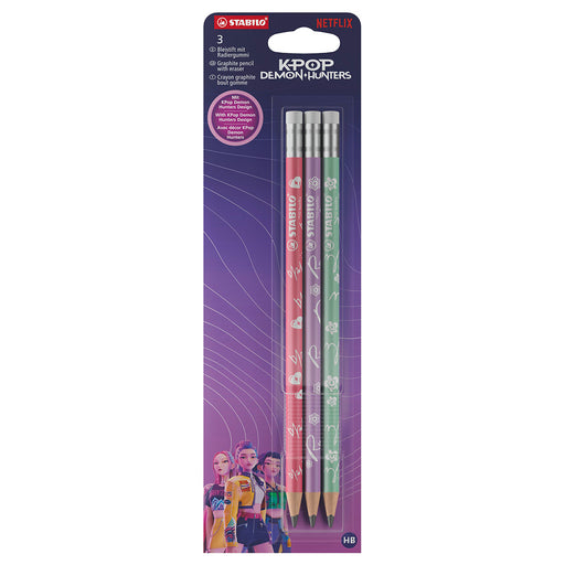 STABILO K-POP Demon Hunters Rumi, Mira and Zoey Graphite Pencil (3 Pack)