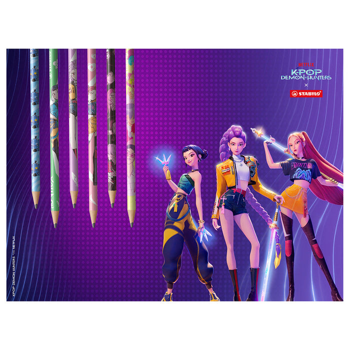 STABILO K-POP Demon Hunters Rumi, Mira and Zoey Graphite Pencil (3 Pack)