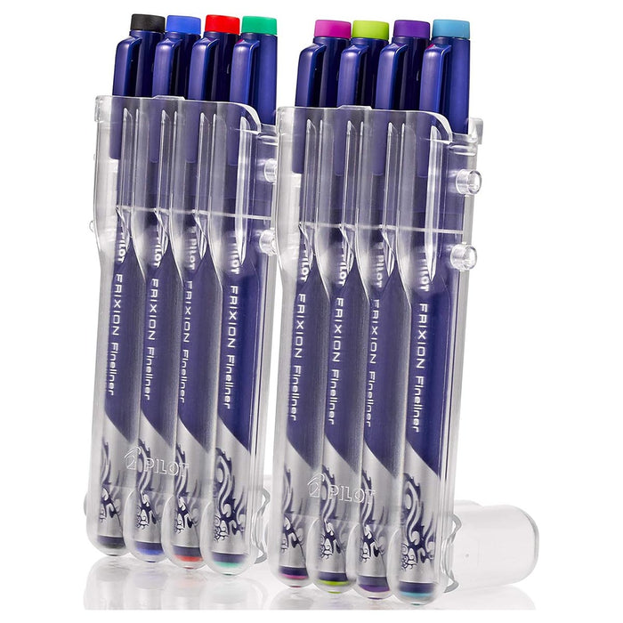 Pilot FriXion Fineliner 'Set 2 Go' Erasable F Felt Pens with Case (8 Pack)