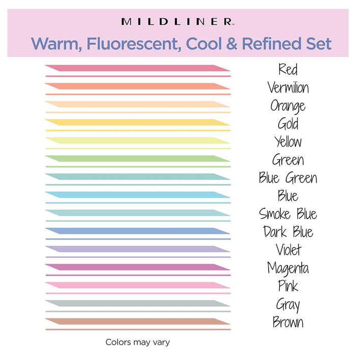 Zebra Creative Mildliner 15-Pack Double-Ended Soft Mild Colour 