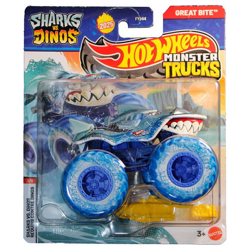 Hot Wheels Monster Trucks Sharks Vs Dinos Great Bite 1:64 Truck