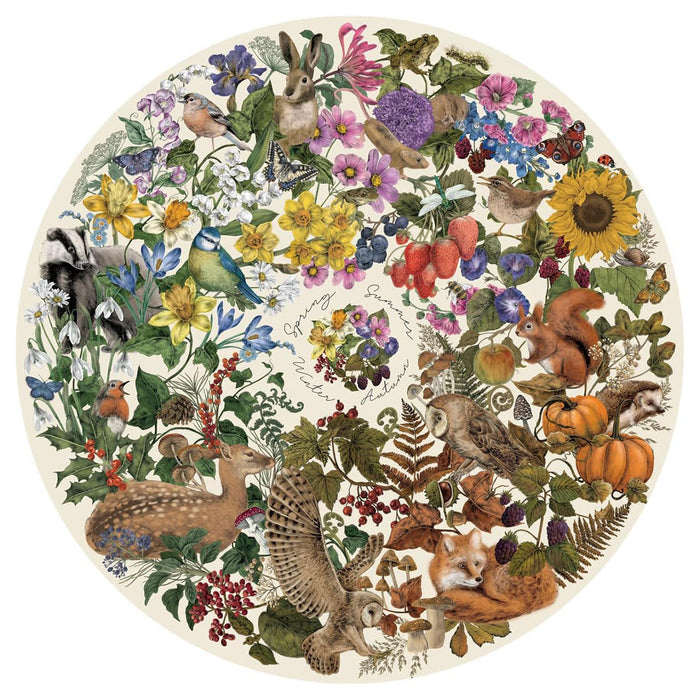Gibsons The Art File: Nature's Seasons 500 Piece Circular Jigsaw Puzzle