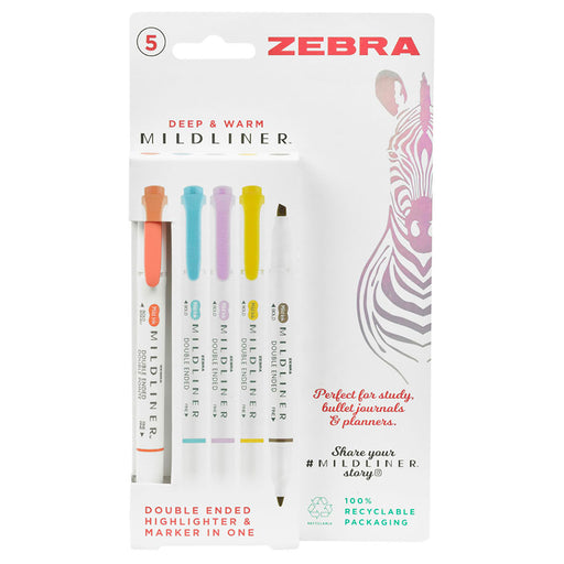 Zebra Mildliner 5 Pack Warm