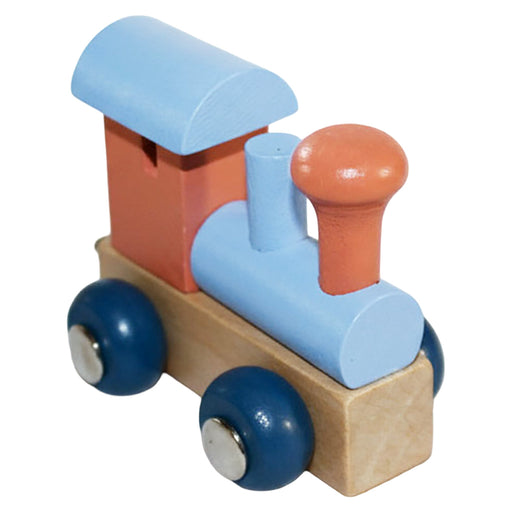 Letters Train Polar Salmon & Ice Blue Train Engine Wooden Toy