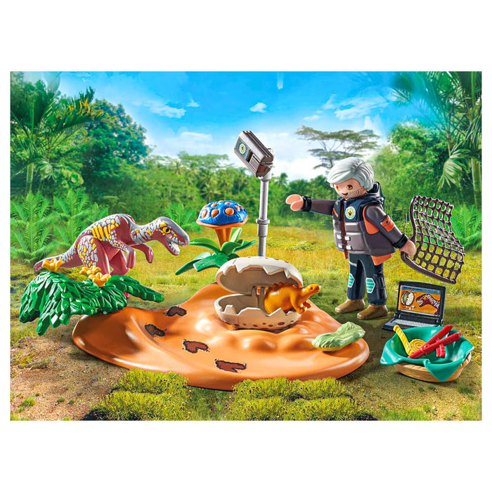 Playmobil Dinos: Stegosaurus Nest with Egg Thief Playset