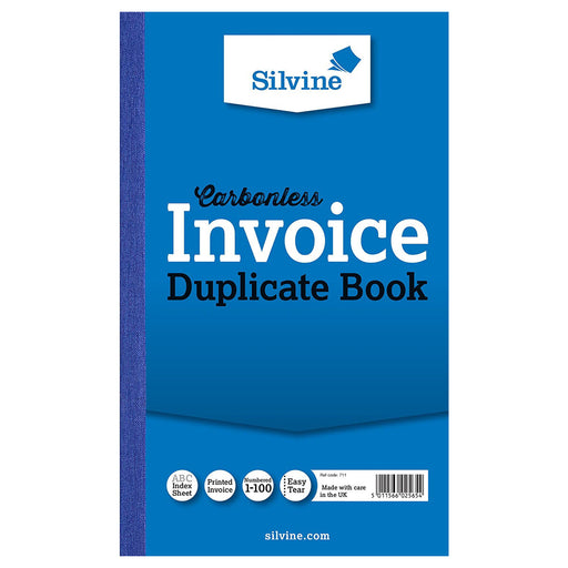 Silvine Carbonless Invoice Duplicate Book