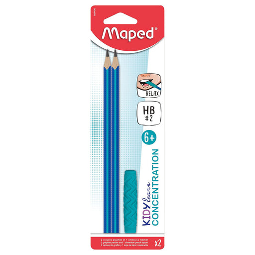 Maped Kidy Learn Graphite Pencils HB2 & Chew Topper Sensory Grip