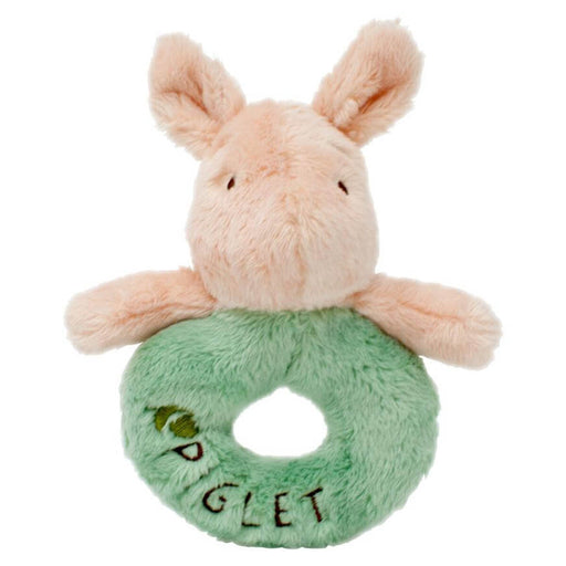Disney Classic Pooh Hundred Acre Wood Piglet Ring Rattle Soft Toy