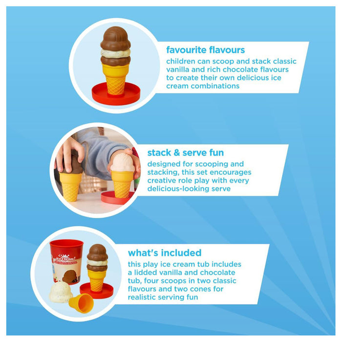 Walls Toy Play Ice Cream Tub Vanilla & Chocolate Set