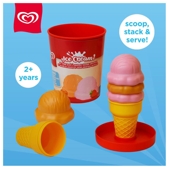 Walls Toy Play Ice Cream Tub Strawberry & Caramel Set