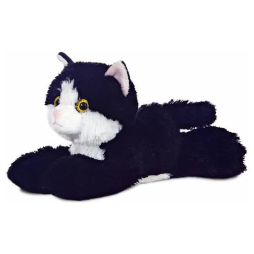 Mini Flopsies Maynard Black & White Cat 8In Soft Toy