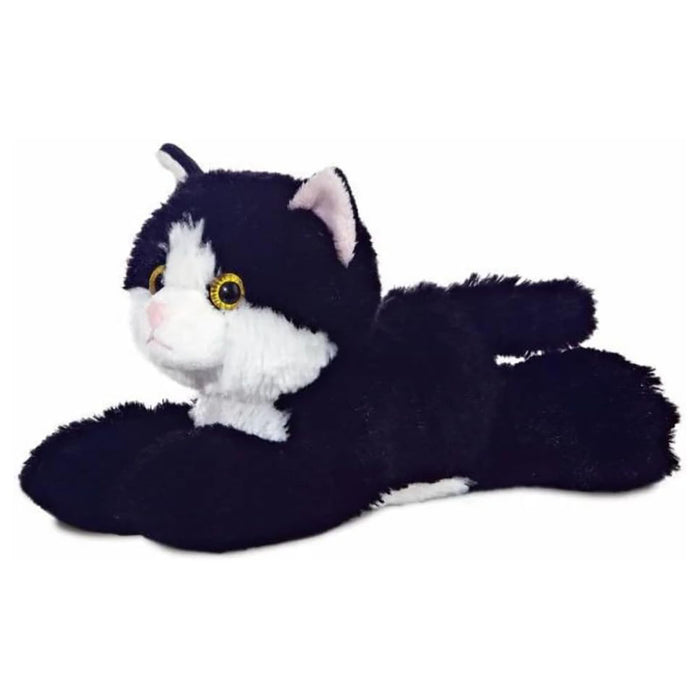 Mini Flopsies Maynard Black & White Cat 8In Soft Toy