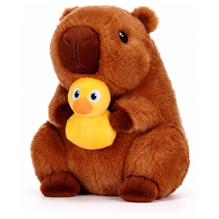 Capybara Holding a Yellow Duck Plush