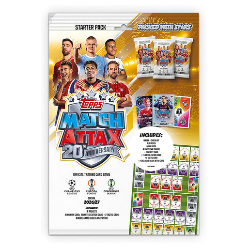 Topps Match Attax 20th Anniversary Trading Card Game UCC 2026/27 Starter Pack