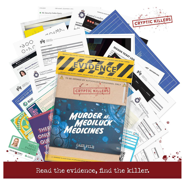 Cryptic Killers: Murder at MediLuck Medicines Case File Game