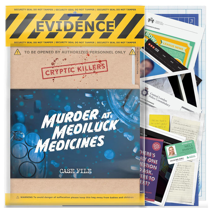 Cryptic Killers: Murder at MediLuck Medicines Case File Game