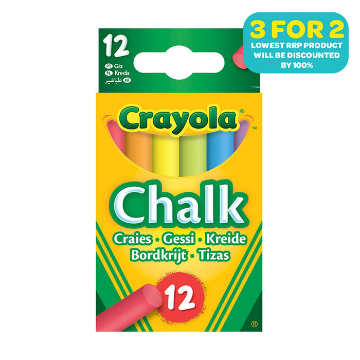 Crayola Anti-Dust Coloured Chalk (12 Pack)